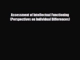 PDF Assessment of Intellectual Functioning (Perspectives on Individual Differences) Ebook
