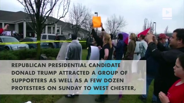 Protesters for and against Trump gather ahead of Ohio rally