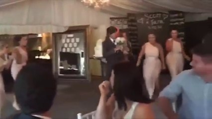 Ha Ha Ha !!! Groom Knocks Down Cake on wedding