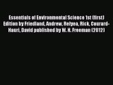 PDF Essentials of Environmental Science 1st (first) Edition by Friedland Andrew Relyea Rick