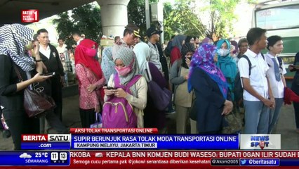 Aksi Tolak Transportasi Online, Penumpang Angkutan Umum Telantar