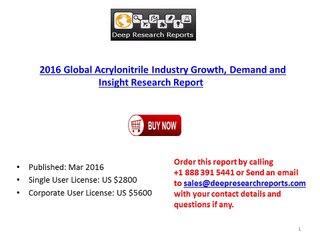 Global Acrylonitrile Industry 2016 Market Research Report