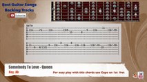 Somebody To Love - Queen Guitar Backing Track with scale, chords and lyrics