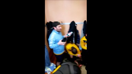 Célébration dans les vestiaires !