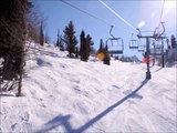Snowbasin Ski Resort - Time Lapse Up Porcupine lift and skiing down