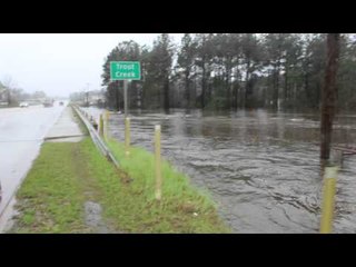 Creek Overflows Banks in East Texas Town