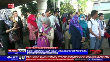 Demo Tolak Transportasi Online Telantarkan Penumpang