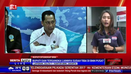 Diringkus, Bupati Ogan Ilir Tiba di Kantor BNN