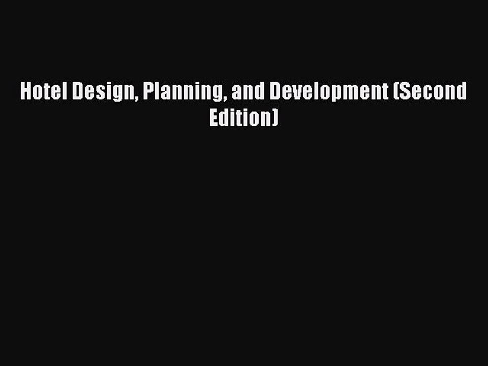 PDF Hotel Design Planning and Development (Second Edition)  EBook