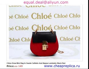 Chloe Drew Mini Bag Black Red Leather Replica for Sale