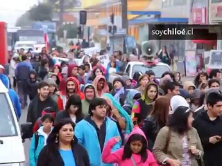 Marcha de profesores en Castro