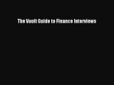Read The Vault Guide to Finance Interviews PDF Online