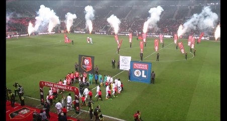 13/03/16 : SRFC-OL : entrée des équipes et tifo