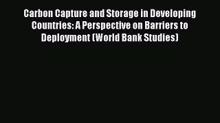 PDF Carbon Capture and Storage in Developing Countries: A Perspective on Barriers to Deployment