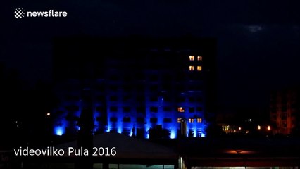Residents in block of flats create real-life Tetris by turning lights off and on