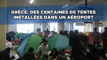 Crise des migrants: En Grèce, des tentes sont installées dans un aéroport