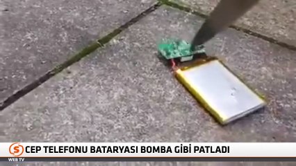 Cep telefonu bataryası bomba gibi patladı!