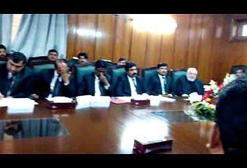 Malik Asghar Langrah President Taunsa Bar Association with Chief Justice Punjab Aijaz ul Hassan