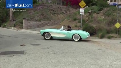Kendall Jenner takes a spin in her vintage Corvette