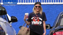 Witney Carson shows off VMVP t-shirt at DWTS rehearsals