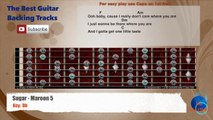 Sugar - Maroon 5 Guitar Backing Track with scale, chords and lyrics