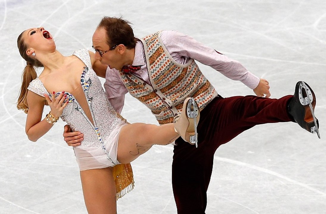 Olympics Ice skaters who look like they are having