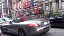 Arab Mclaren Mercedes SLR 722s Rev and cruising in London