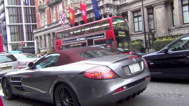 Arab Mclaren Mercedes SLR 722s Rev and cruising in London