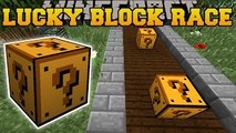 PopularMMOs PAT AND JEN Minecraft: CRAZY ANIMATED LUCKY BLOCK RACE - Lucky Block Mod
