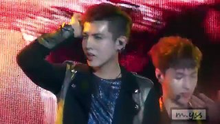 130330 Kris & Yi Xing Got scared by fireworks @ Super Joint Concert In Thailand