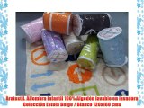 Aratextil. Alfombra Infantil 100% Algodón lavable en lavadora Colección Estela Beige / Blanco