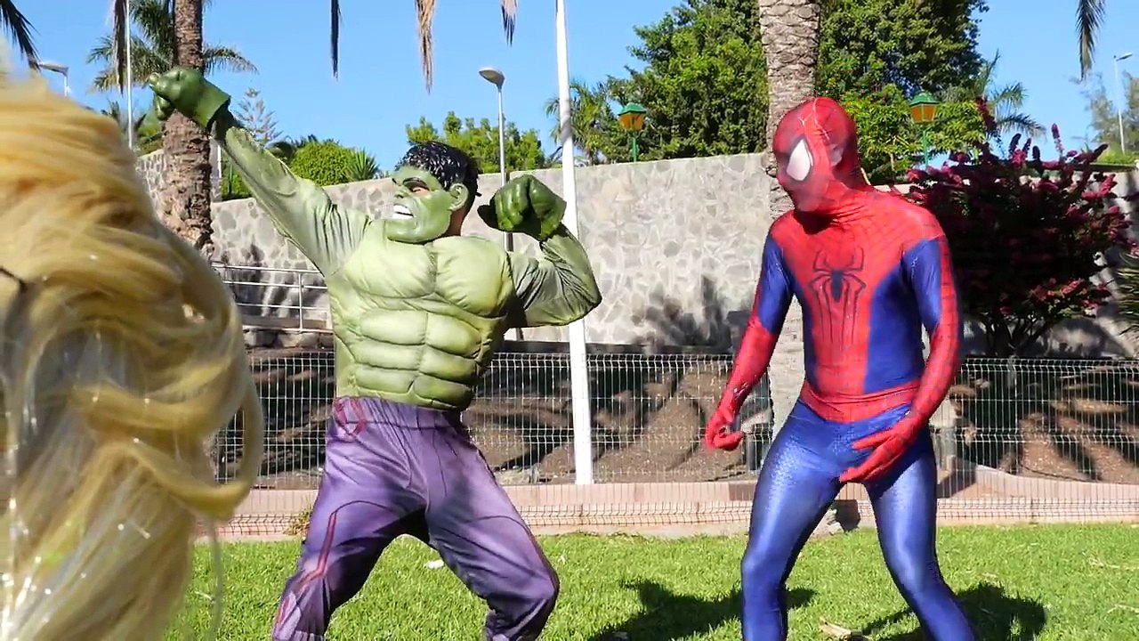 Spiderman vs Hulk vs Frozen Elsa - Spiderman fall in Love - Real Life Superheroes Movie