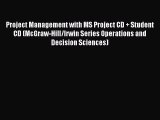 Download Project Management with MS Project CD   Student CD (McGraw-Hill/Irwin Series Operations