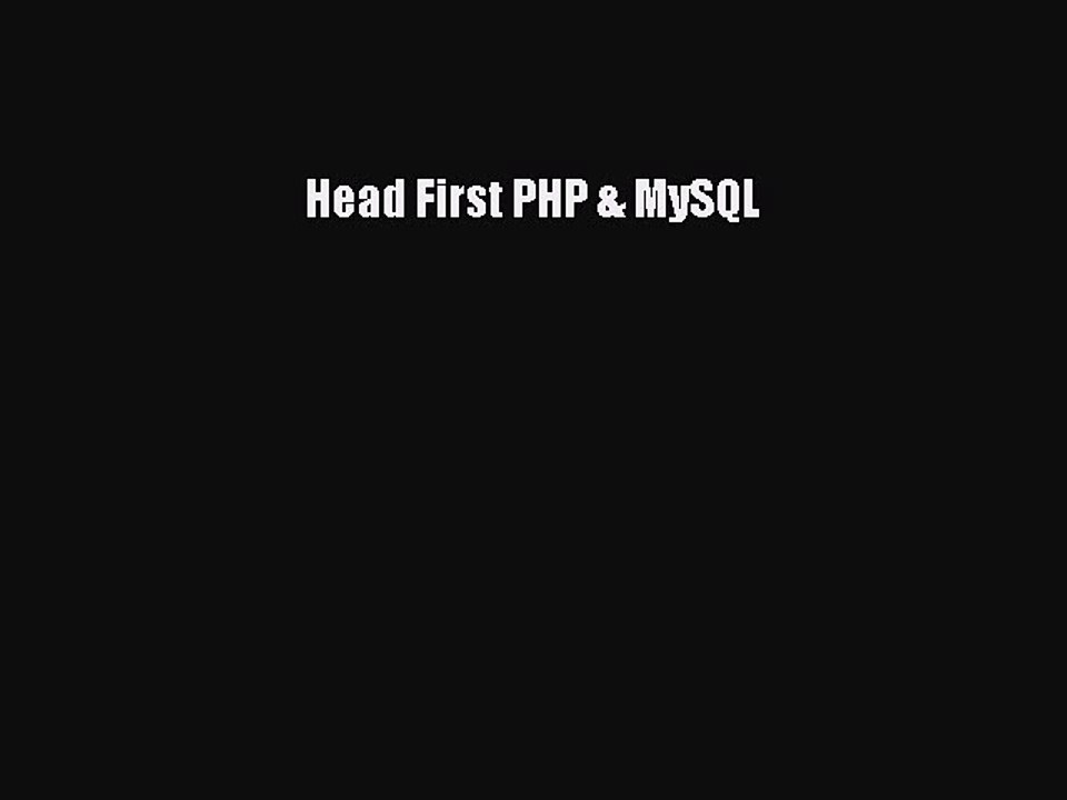 [PDF] Head First PHP & MySQL [Read] Full Ebook