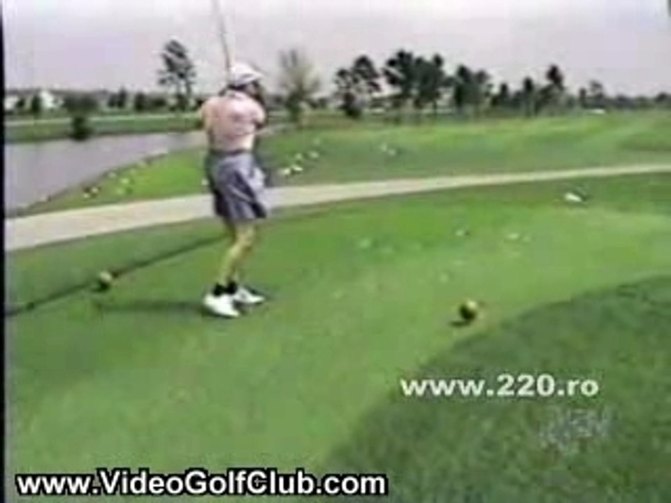 Golf Player Hits a Seagull