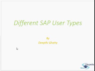 SAP - User Types