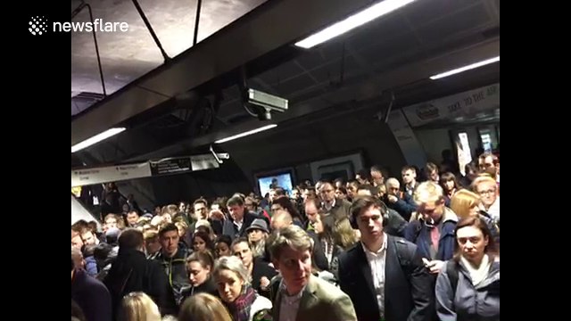 Major overcrowding on Waterloo Tube platform