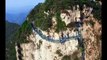 Glass Bottom Walkway Cracks under Tourists Feet on High Cliff in Yuntai Mountain China