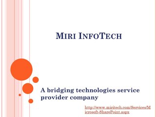 Miri InfoTech - A SharePoint  Development Company