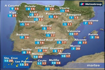 Previsión del tiempo para este martes 15 de marzo
