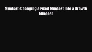 Read Mindset: Changing a Fixed Mindset Into a Growth Mindset PDF Online