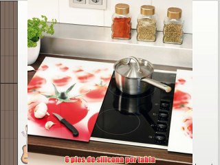 Zeller 26270 - Tabla para cortar de cristal 2 unidades 52 x 30 centímetros diseño de tomates