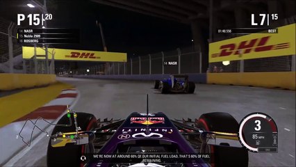F1 2015 YouTuber Championship Part 13 Singapore IVE GOT DAMAGE!