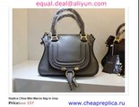 Chloe Mini Marcie Bag In Grey Real Leather