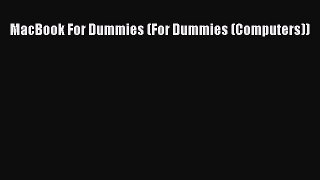 Read MacBook For Dummies (For Dummies (Computers)) Ebook Free