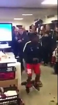FC Midtjylland players celebrating in the dressing room after 2-1 win v Manchester United 18/02/2016 (Latest Sport)
