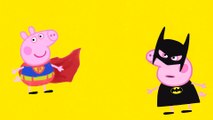 Peppa pig Batman Vs Superman - PEPPA Transforms into DC Comics BATMAN & SUPERMAN - Fun Coloring Videos For Kids