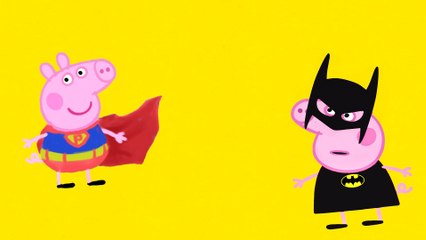 Peppa pig Batman Vs Superman - PEPPA Transforms into DC Comics BATMAN & SUPERMAN - Fun Coloring Videos For Kids
