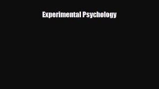 Download Experimental Psychology PDF Book Free