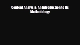 PDF Content Analysis: An Introduction to Its Methodology PDF Book Free